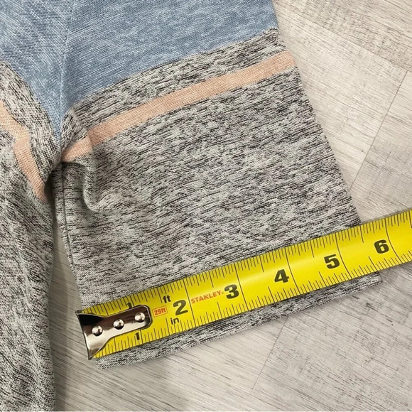 Lou & Grey M Jersey Knit Striped Fit and Flare Dress Grey and Pink Midi Dress - Picture 14 of 17